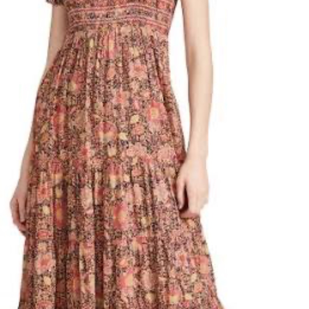 New FREE PEOPLE floral Getaway tiered maxi dress SZ SMALL - Picture 10 of 10